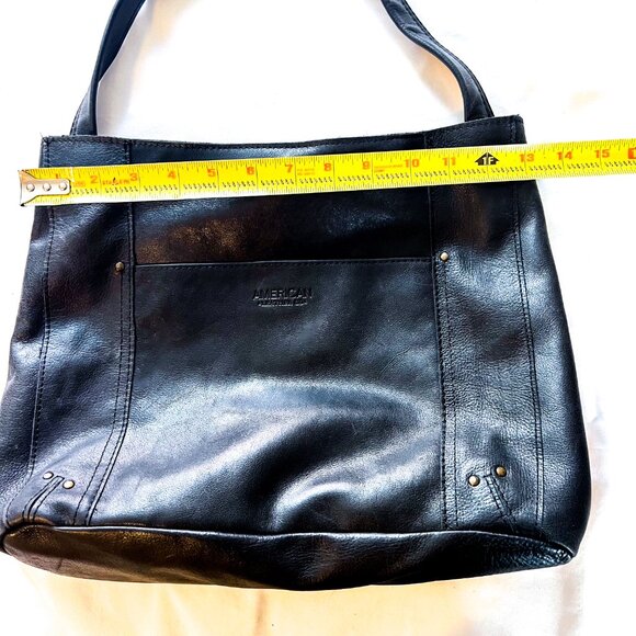 American Leather Co. Avery Sling Hobo Black Leather Shoulder Bag - Picture 15 of 16
